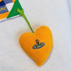 Vivienne Westwood yellow heart orb keychain charm